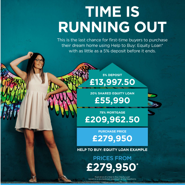 Advertising page promoting the first-time buyers help to buy scheme